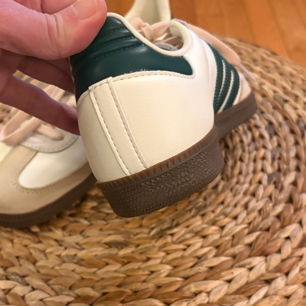 adidas Samba White and Green Athletic Shoes - Picture 9 of 10